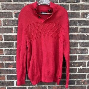 CHAPS Men's Size M Red Knit Pullover Long Sleeves Christmas Holiday Warm